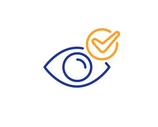 Controleer het pictogram van de ooglijn. Oculist kliniek teken. Optometrie visie. Vect — Stockvector