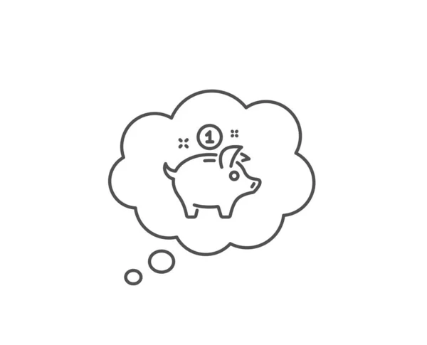 Pénzmegtakarítás sor ikon. Piggy banktábla. Vektor — Stock Vector