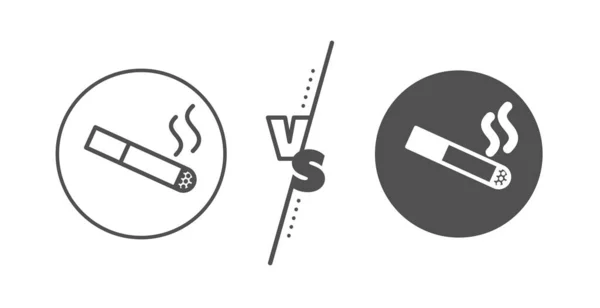 Linje ikon för rökområde. Cigarett tecken. Vektor — Stock vektor