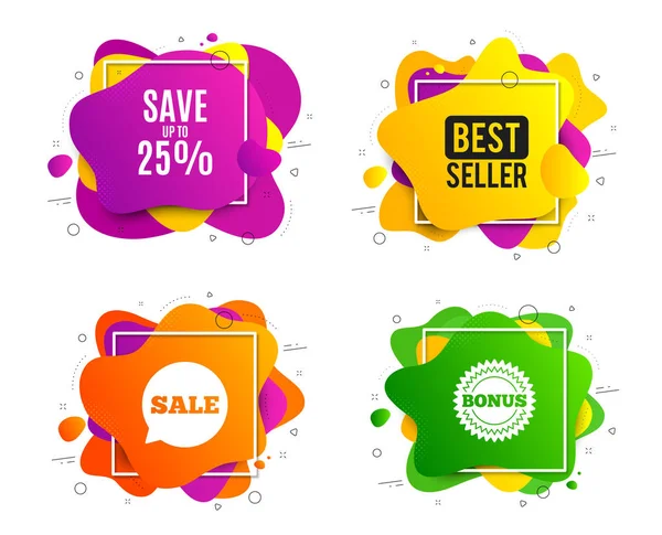 Save up to 25%. Discount Sale offer price sign. Vector — Stock Vector