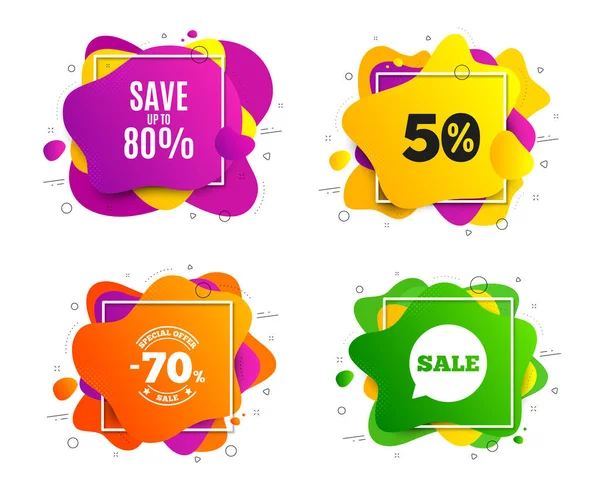 Save up to 80%. Discount Sale offer price sign. Vector — Stock Vector