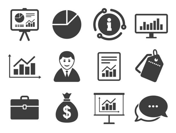 Statistics, accounting icons. Charts signs. Vector — Stock Vector