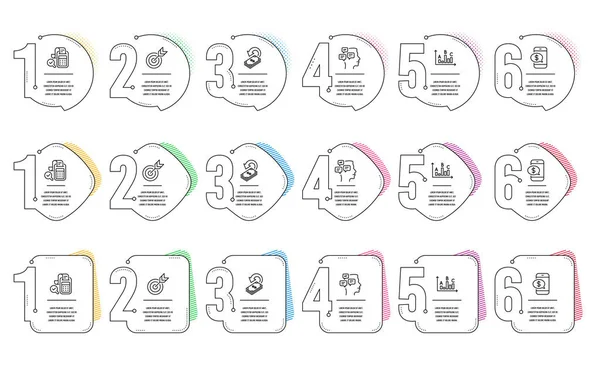 电话付款，账单会计和现金返还图标设置。目标， S — 图库矢量图片