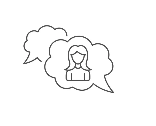 Kullanıcı satırı simgesi. Kadın Profil işareti. Vektör — Stok Vektör
