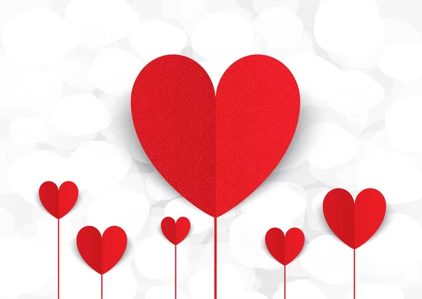 Papier gesneden harten achtergrond. Gelukkige moederdag of Valentijnsdag — Stockvector