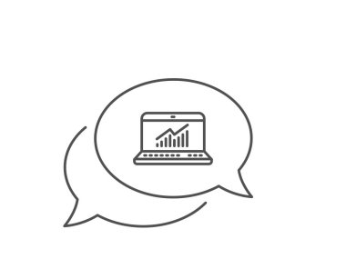 Veri Analizi ve İstatistik ler satır simgesi. Bilgisayar. Vektör