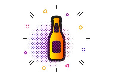 Bira şişesi simgesi. Pub Craft bira işareti. Vektör