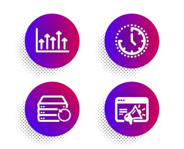 Kurtarma sunucusu, büyüme grafiği ve zaman simgeleri ayarlandı. Seo Pazarlama 