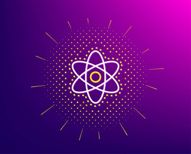 Kimya atom çizgisi simgesi. Laboratuvar molekül işareti. Analiz et. Ve