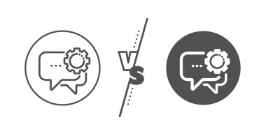 Çalışanlar haberci satırı simgesi. Konuşma balonu işareti. Sohbet mesajı.