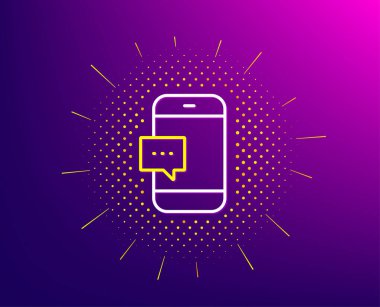 Akıllı Telefon Mesajı simgesi. Cep telefonu, telefon tabelası. Vektör