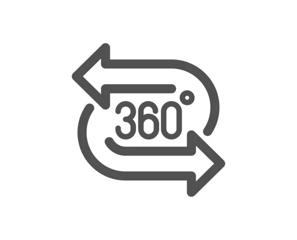 360-Grad-Symbol. vr Technologiesimulationszeichen. Panoramablick. — Stockvektor