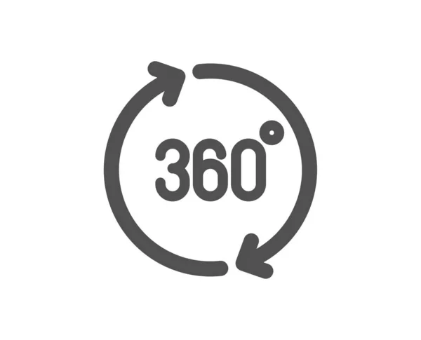 Icono de 360 grados. Signo de simulación VR. Vista panorámica. Vector — Vector de stock