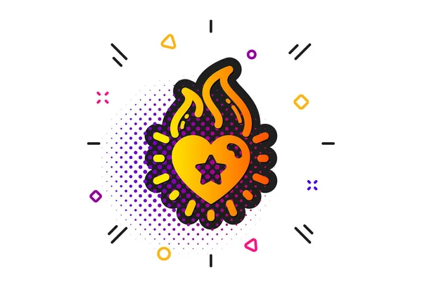Heart flame icon. Love fire emotion sign. Vector — Stock Vector