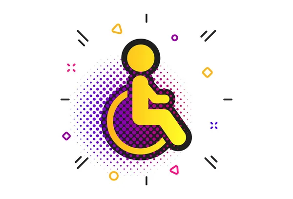 Icona del segno disabilitato. Umano su sedia a rotelle simbolo. Vettore — Vettoriale Stock