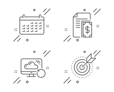 Takvim, Kurtarma Bulutu ve Ödeme simgeleri ayarlandı. Hedef amaçlar