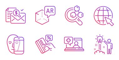 İnternet, Tıbbi yardım ve muhasebe raporları ayarlandı. Vektör
