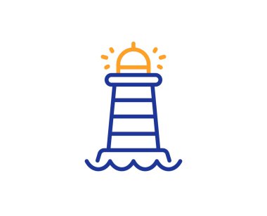 Deniz feneri simgesi. Projektör kulesi tabelası. Beacon. Vektör