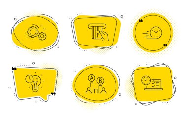 Ab testi, zaman yönetimi ve kredi kartı simgeleri ayarlandı. Dişliler, Fa