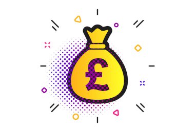 Para çantası simgesi. Pound Gbp para birimi. Vektör