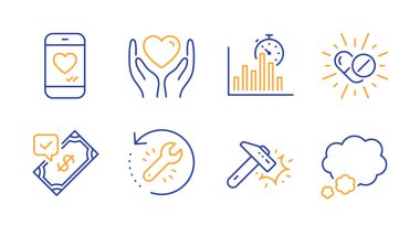 Tıbbi uyuşturucular, Aşk Sohbeti ve Rapor simgeleri ayarlandı. Kalbini tut.,