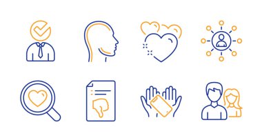 Boşluk, Başparmak aşağı ve Ağ simgeleri ayarlandı. Kafa, Kalp ve Sm