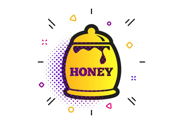 蜂蜜在锅标志图标。甜天然食物。向量 — 图库矢量图片