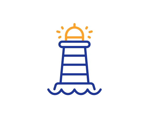 Pictogram van Lighthouse line. Zoeklicht toren teken. Beacon. Vector — Stockvector