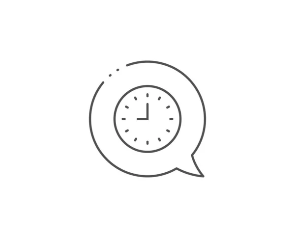 Icono de línea de reloj. Signo de tiempo o reloj. Vector — Vector de stock