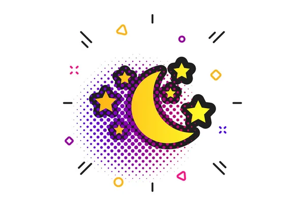 Lua e estrelas sinal ícone. Símbolo dos sonhos do sono. Vetor — Vetor de Stock
