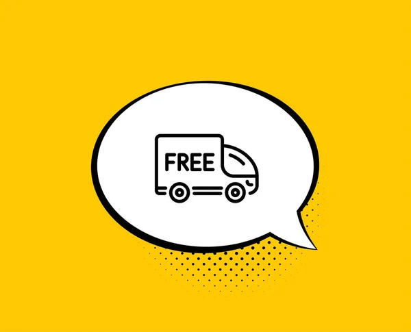 Icono de línea de entrega gratuita. Cartel del camión de compras. Vector — Vector de stock