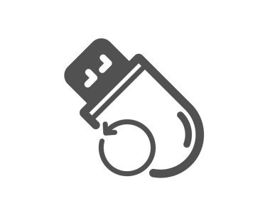 Kurtarma usb bellek simgesi. Yedek veri işareti. Bilgiyi geri yükle.