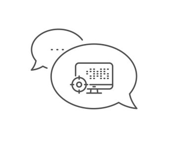 SEO bilgisayar hattı simgesi. Arama motoru optimizasyonu işareti. Vektör