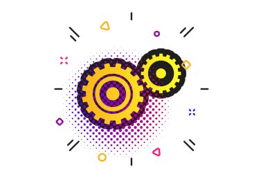 Dişli ayarları simgesini işaretleyin. Cogwheel dişli sembolü. Vektör