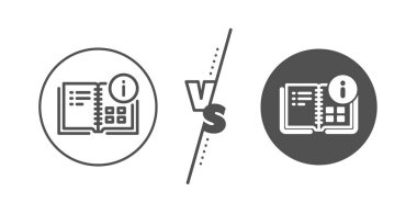 Yönerge bilgi satırı simgesi. Teknik bilgi işareti. Vektör