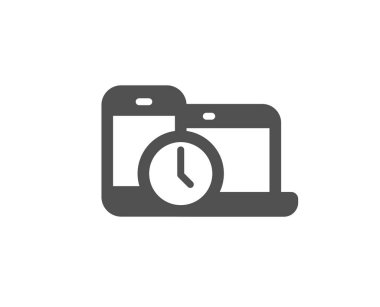 Zaman yönetimi simgesi. Saat işareti. Mobil cihazlar. Vektör