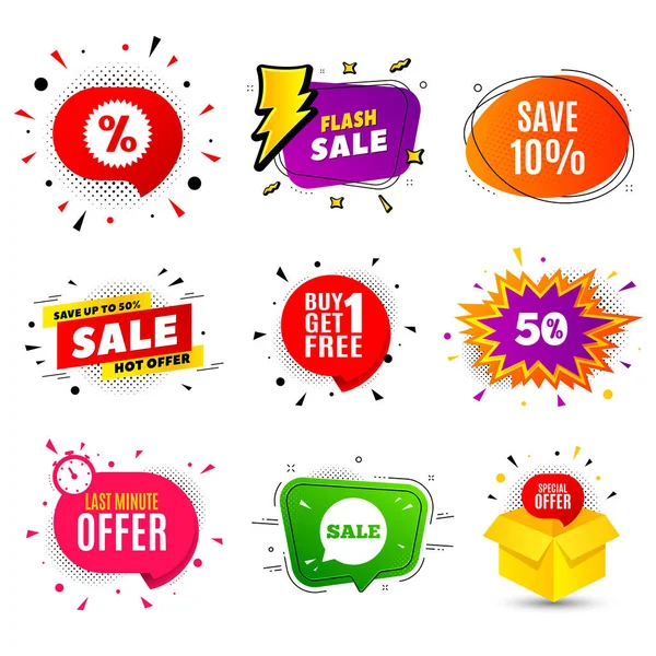 Save 10% off. Sale Discount offer price sign. Vector — Stock Vector