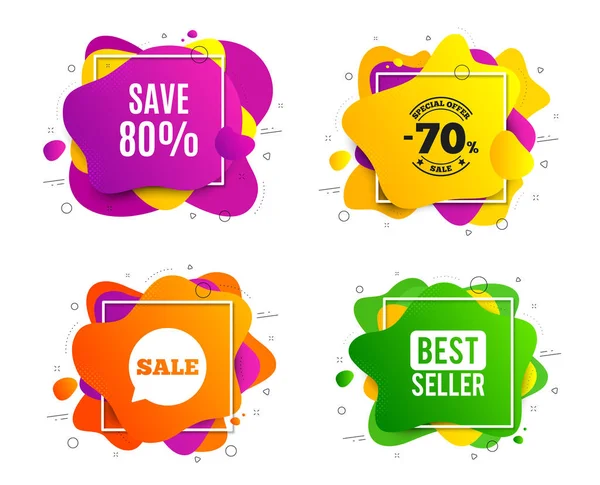 Save 80% off. Sale Discount offer price sign. Vector — Stock Vector