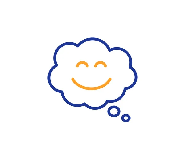 Smile Chat Line Icon. glückliches Emoticon Zeichen. Comische Sprechblase. — Stockvektor