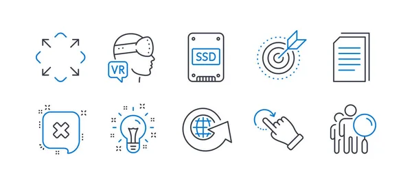 Conjunto de iconos de la tecnología, como Realidad aumentada, Rotación ges — Vector de stock