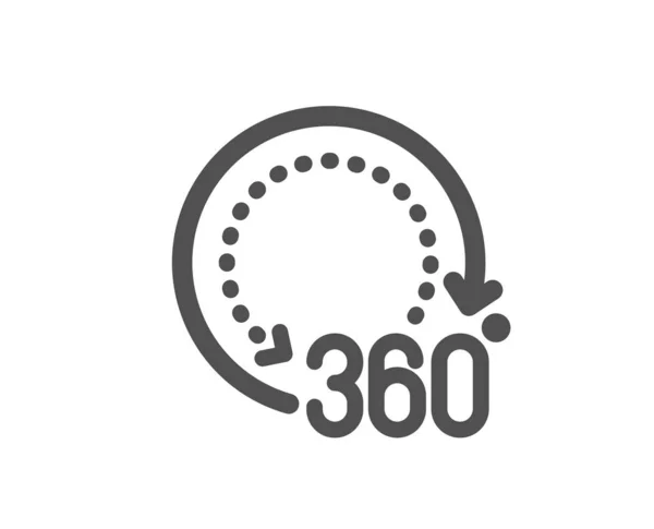 Panoramatický Pohled Ikona 360 Stupňů Symbol Simulace Technologie Klasický Plochý — Stockový vektor