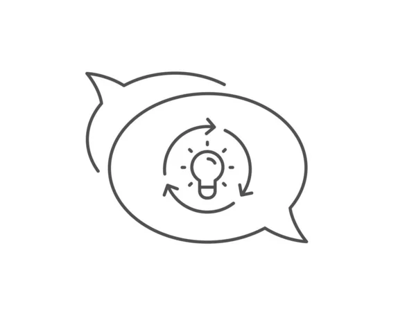 Ιδέα Γραμμή Εικονίδιο Σχεδιασμός Φούσκας Συνομιλίας Σημάδι Λάμπας Σύμβολο Τιμής — Διανυσματικό Αρχείο