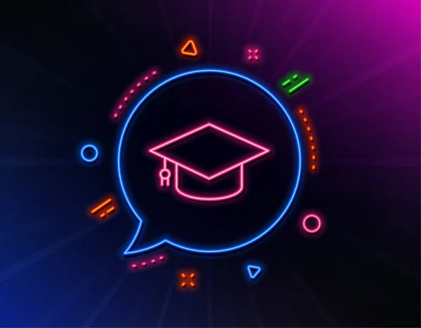 Εικονίδιο Γραμμής Ορίου Αποφοίτησης Φώτα Νέον Λέιζερ Πινακίδα Εκπαίδευσης Φοιτητικό — Διανυσματικό Αρχείο