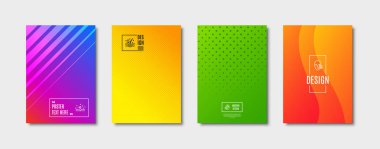 Cilt bakımı, temiz cilt ve Serum yağı çizgisi simgeleri hazır. Kapak tasarımı, poster kalıbı. El kremi, kozmetik, yüz bakımı. Sağlıklı saçlar. Güzellik seti. Soyut arkaplan. Gradyanlar tasarımı kapsıyor. Vektör