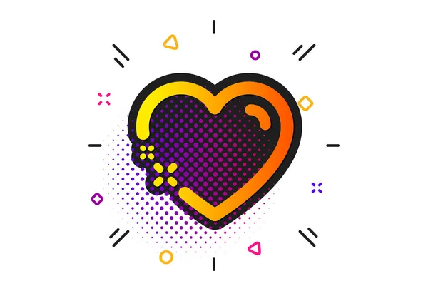 Liefde Emotie Teken Halftooncirkels Patroon Hart Pictogram Valentine Dag Symbool — Stockvector