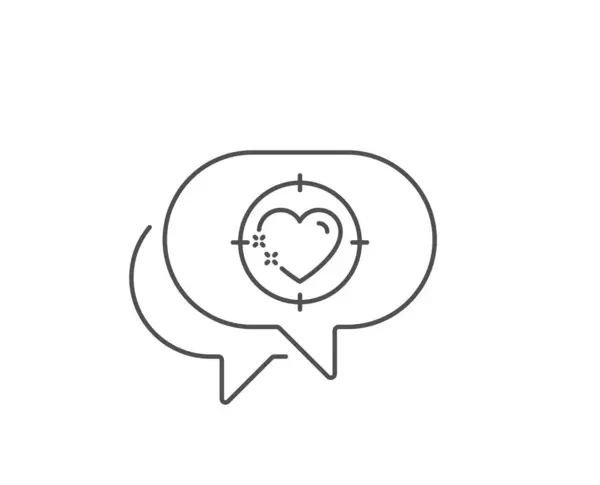 Heart Target Line Icon Chat Bubble Design Love Emotion Aim — Stock Vector