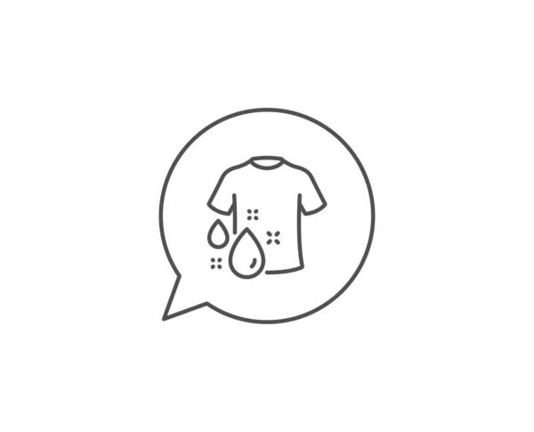 Icono Línea Camiseta Lavado Diseño Burbujas Chat Señal Camisa Lavandería — Vector de stock