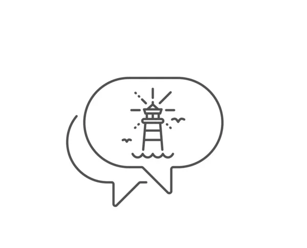 Ikone Der Leuchtturmlinie Chat Bubble Design Leuchtturmschild Suchscheinwerfer Gebäude Symbol — Stockvektor
