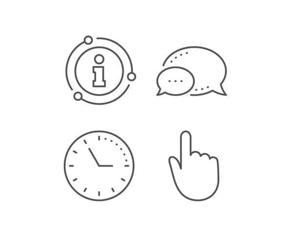 Haga Clic Icono Línea Burbuja Chat Elementos Signo Información Signo — Archivo Imágenes Vectoriales