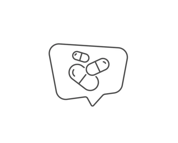Значок Линии Капсулы Chat Bubble Design Знак Медикаментов Символ Лекарств — стоковый вектор